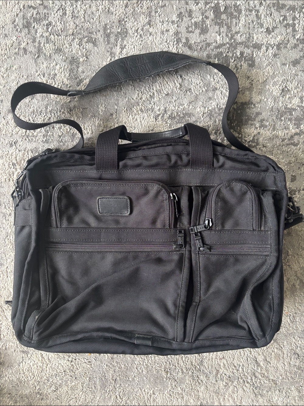Tumi Black Nylon Laptop Briefcase with Multiple Front Pockets